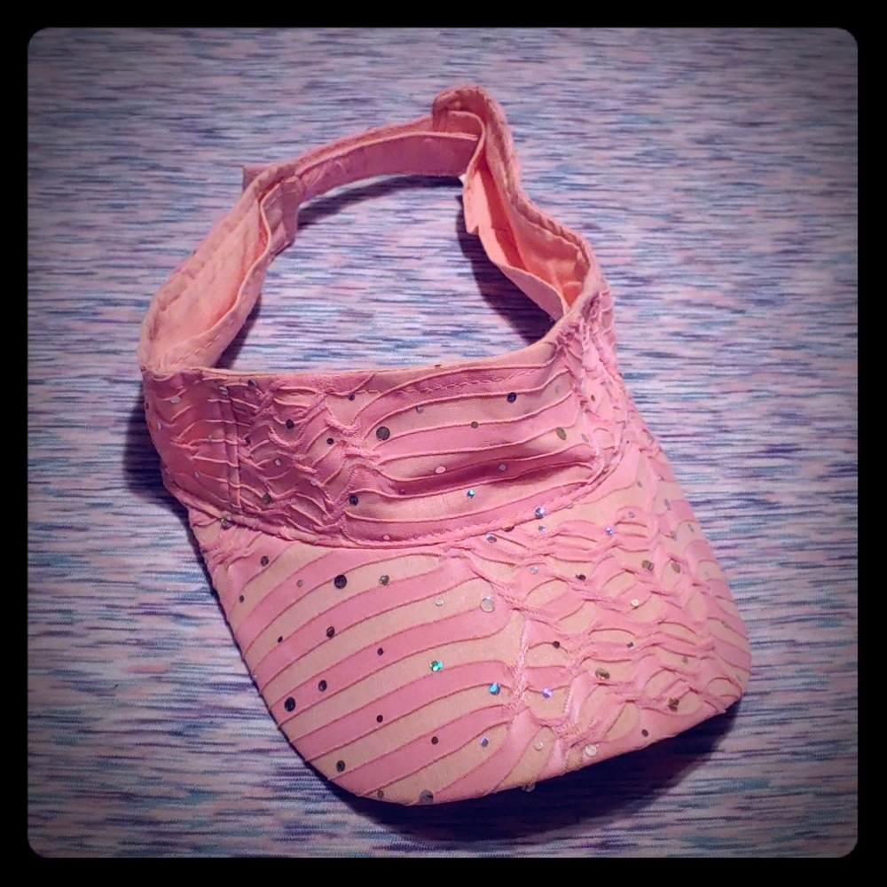Pink blingy ladies visor